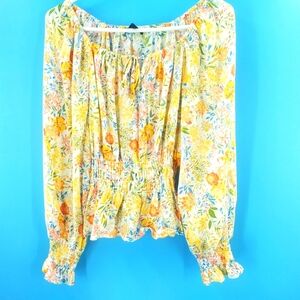 Rachel Roy yellow floral blouse